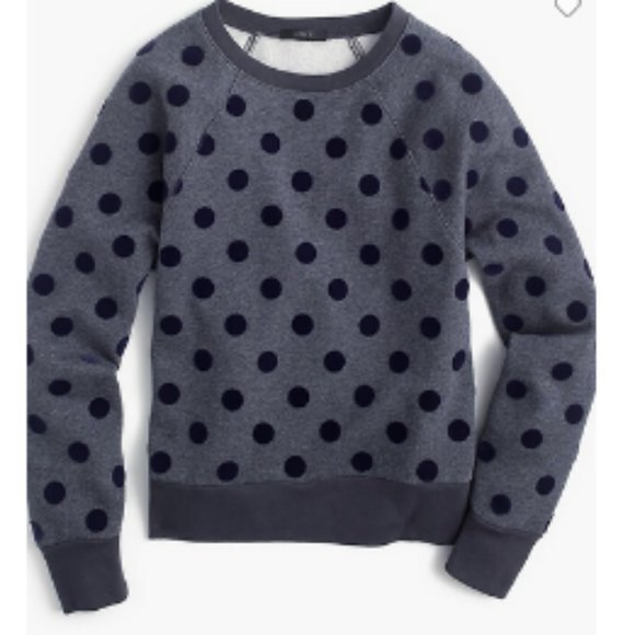 J. Crew Sweaters - J Crew Textured Polka Dot Raglan Sweatshirt